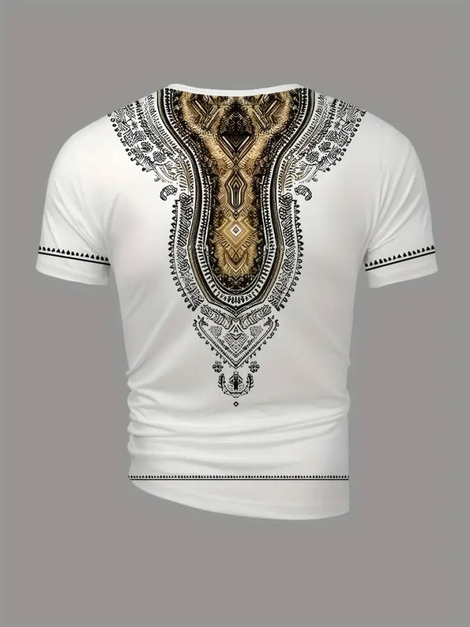 Men's Ethnic Totem T-Shirt - Soft, Breathable, Casual Crew Neck