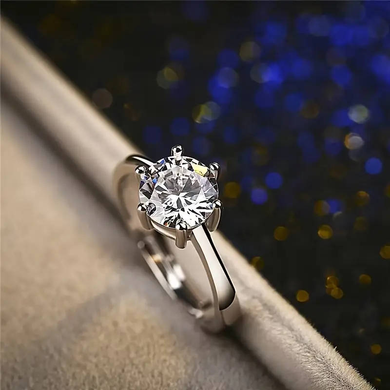 Women's Elegant Adjustable Ring with Sparkling Cubic Zirconia