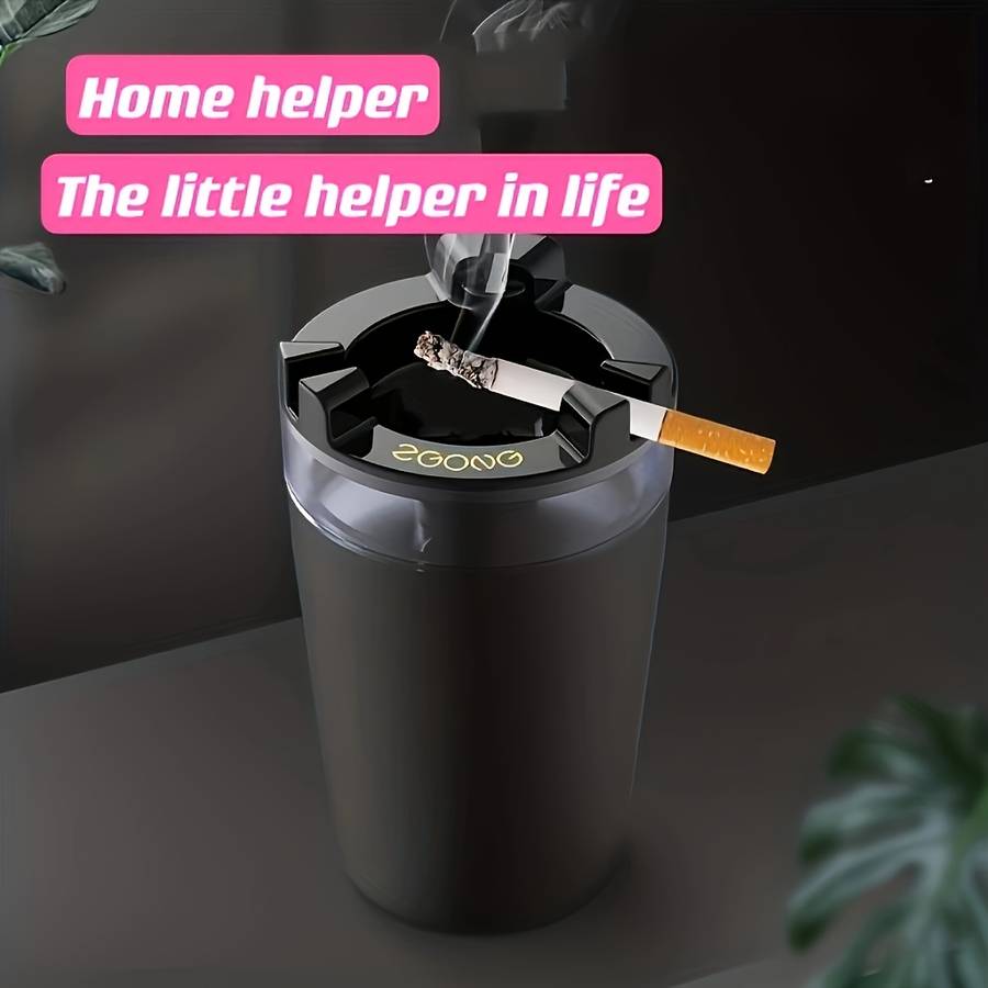 1pc Windproof Ashtray with Water Chamber Creative Funnel Design Dual Compartment for Cigare