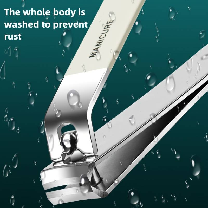 2pcs Classic Stainless Steel Nail Clippers and Nail File Set with Storage Case Sharp Concave E