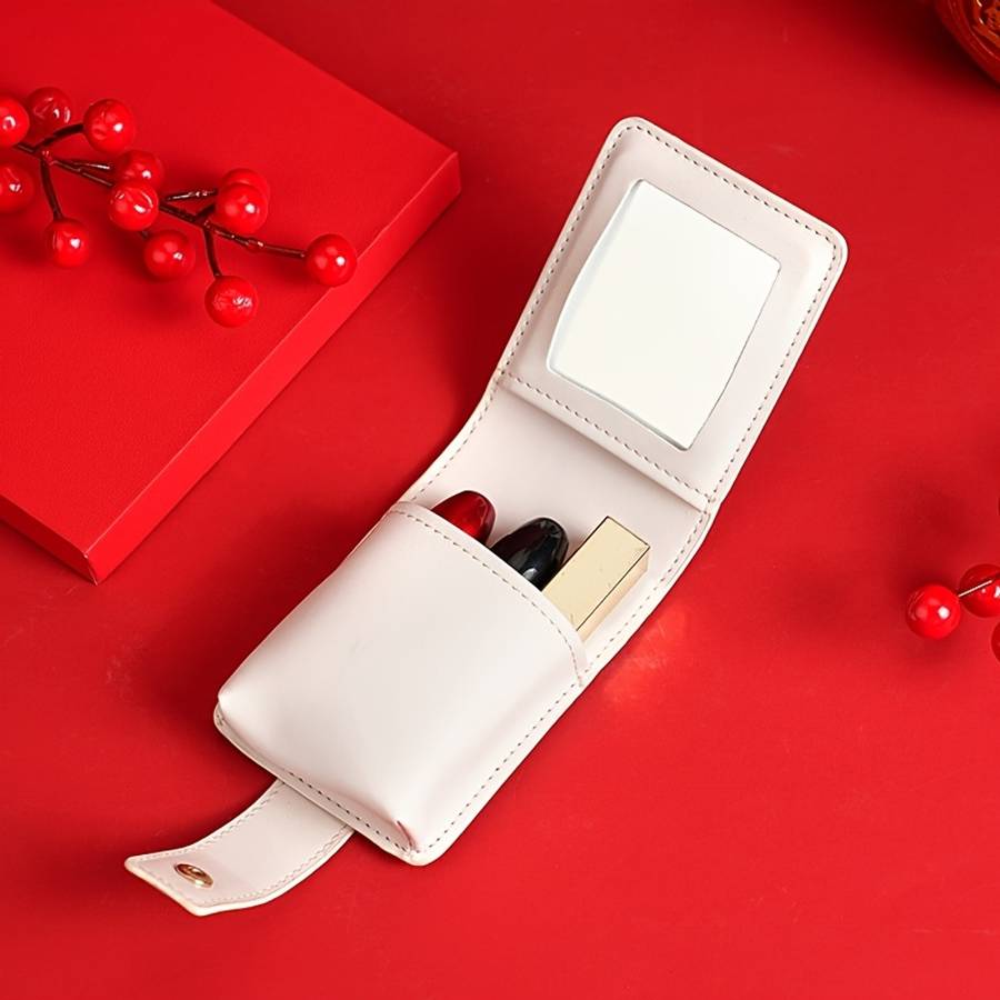 Portable Mini Lipstick Case White Color Lightweight Positioning Printing No Edge Paint Sma