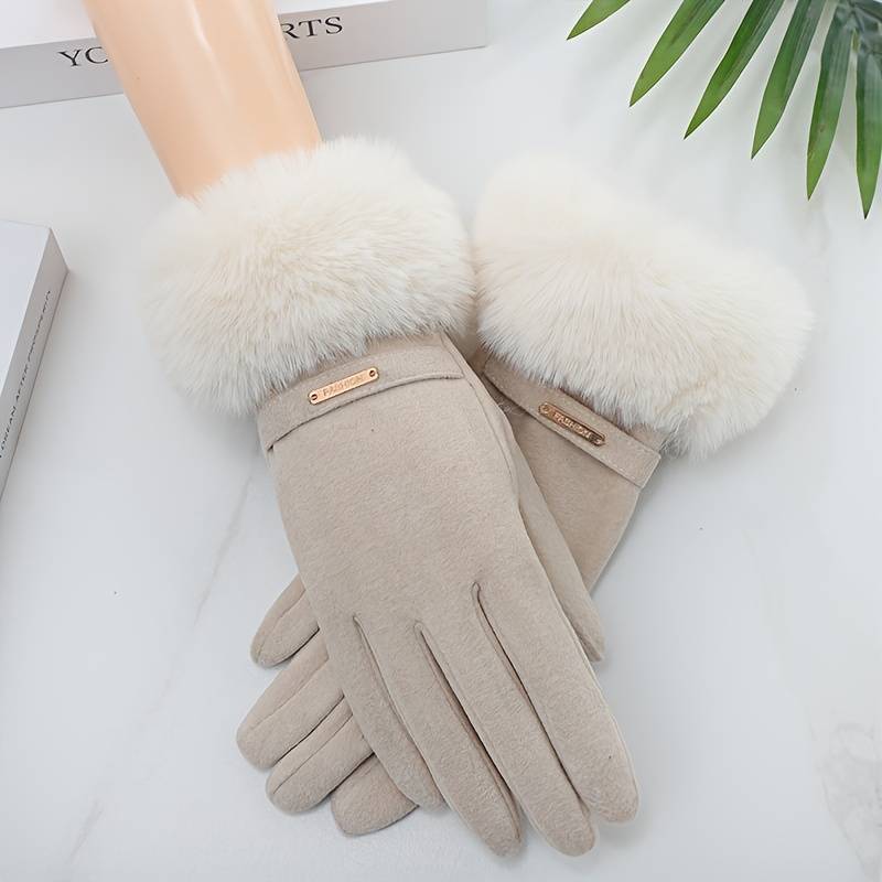 1 Pair Black Warm Gloves