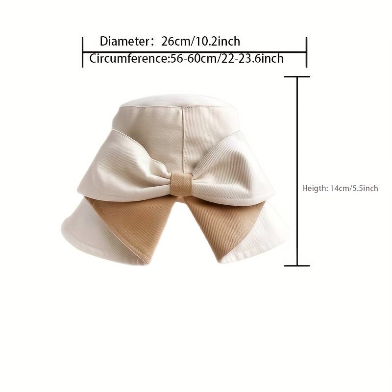 1pc New Style All-match Fisherman Hat with Back Split Sun Protection Bowknot Fashion Casual Sun Hat