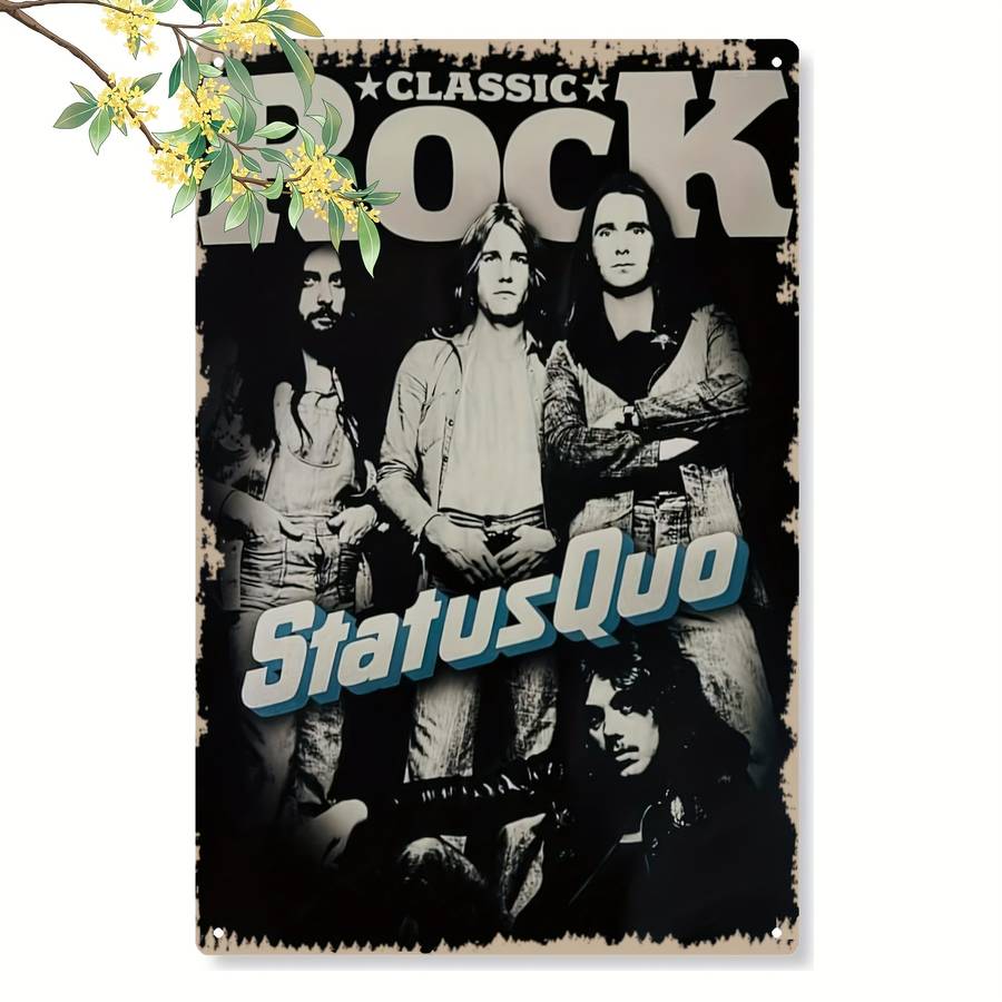2D Metal Iron Signboard Status Quo Classic Rock Band Poster Nostalgic British Rock Style Pe