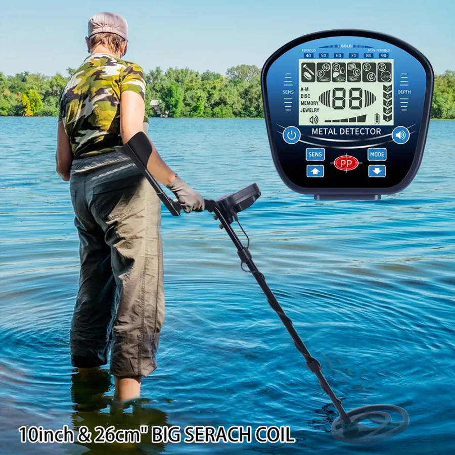 Professional 10" Coil Metal Detector with LCD Display