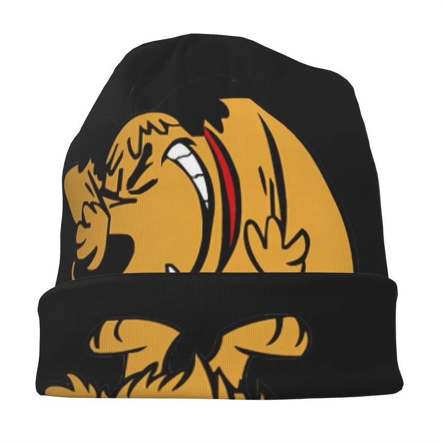 Cartoon Dog Laughing Graphic Skullies Beanies
