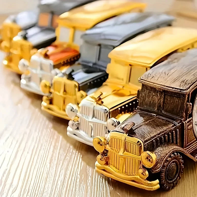 1pc Vintage Car-Shaped Alarm Clock Creative Bedside Office Decor Battery Operated AA Perfect