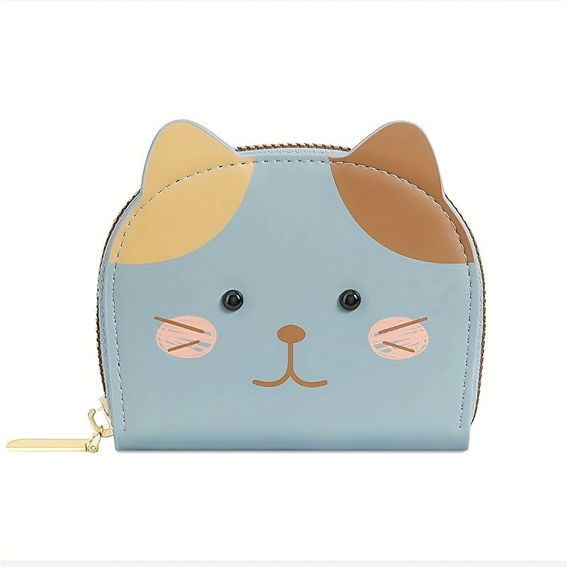 1pc Girl's Wallet Card Holder Women's Mini Coin Purse with 2 Coin Compartments + 9 Card Slots Cute