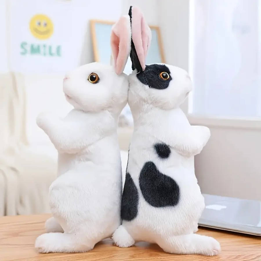 1-Piece Realistic Rabbit Plush Toy Set White