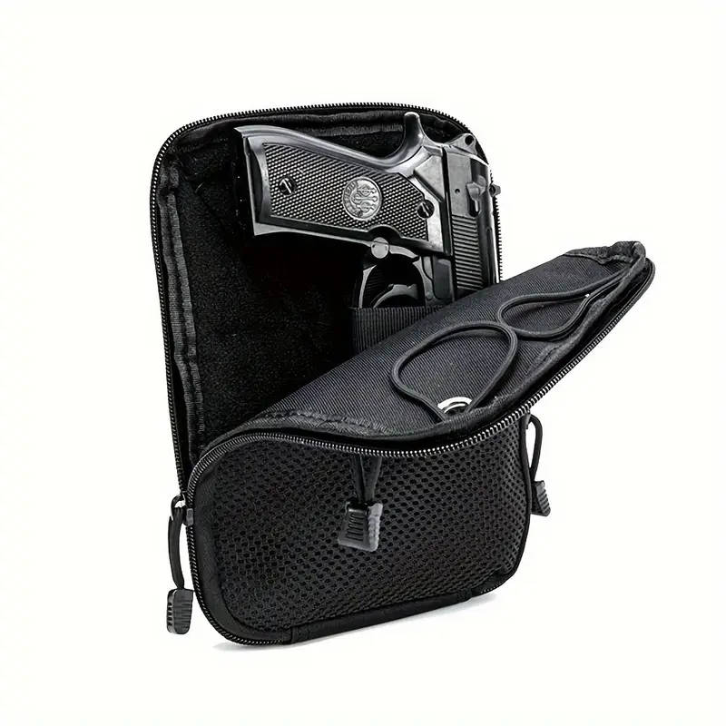 1pc Classic Ambidextrous Nylon Gun Holster with Zipper Closure Versatile Concealed Carry Waist Bag f