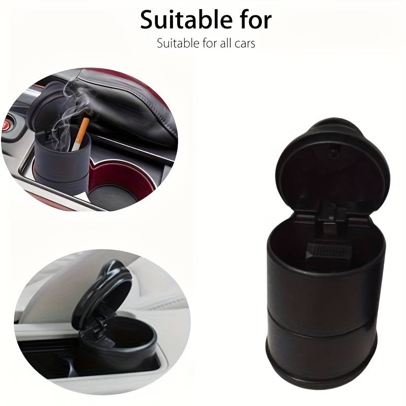 1pc Fit Black Car Ashtray for Cup Holder Compact Easy-Clean PBT Plastic Perfect for Cars Truc