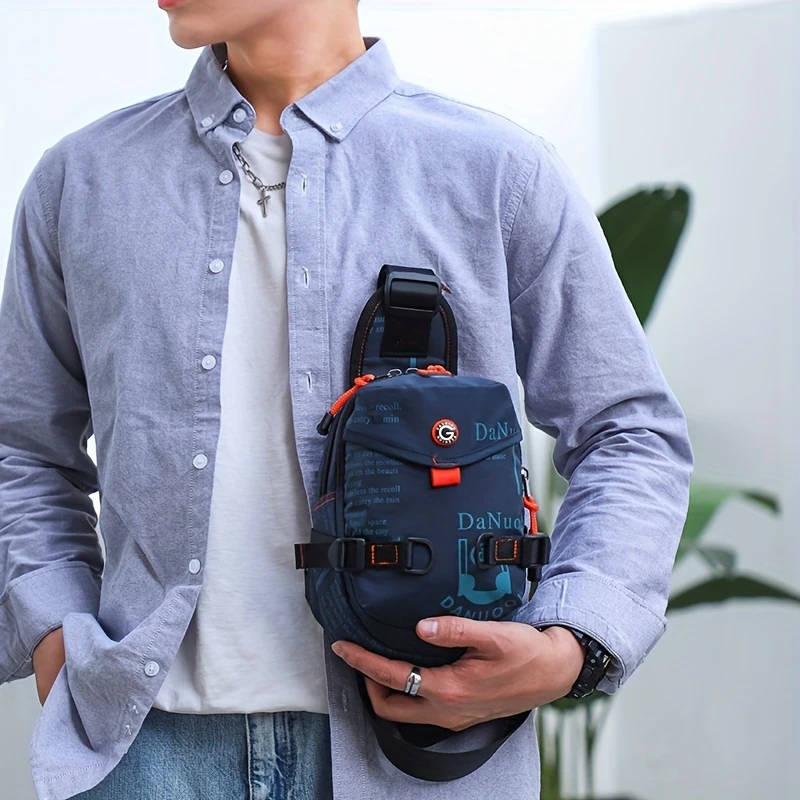 1pc Men's Sports Chest Bag Versatile Sling Backpack for Outdoor Activities Cycling Travel Durable