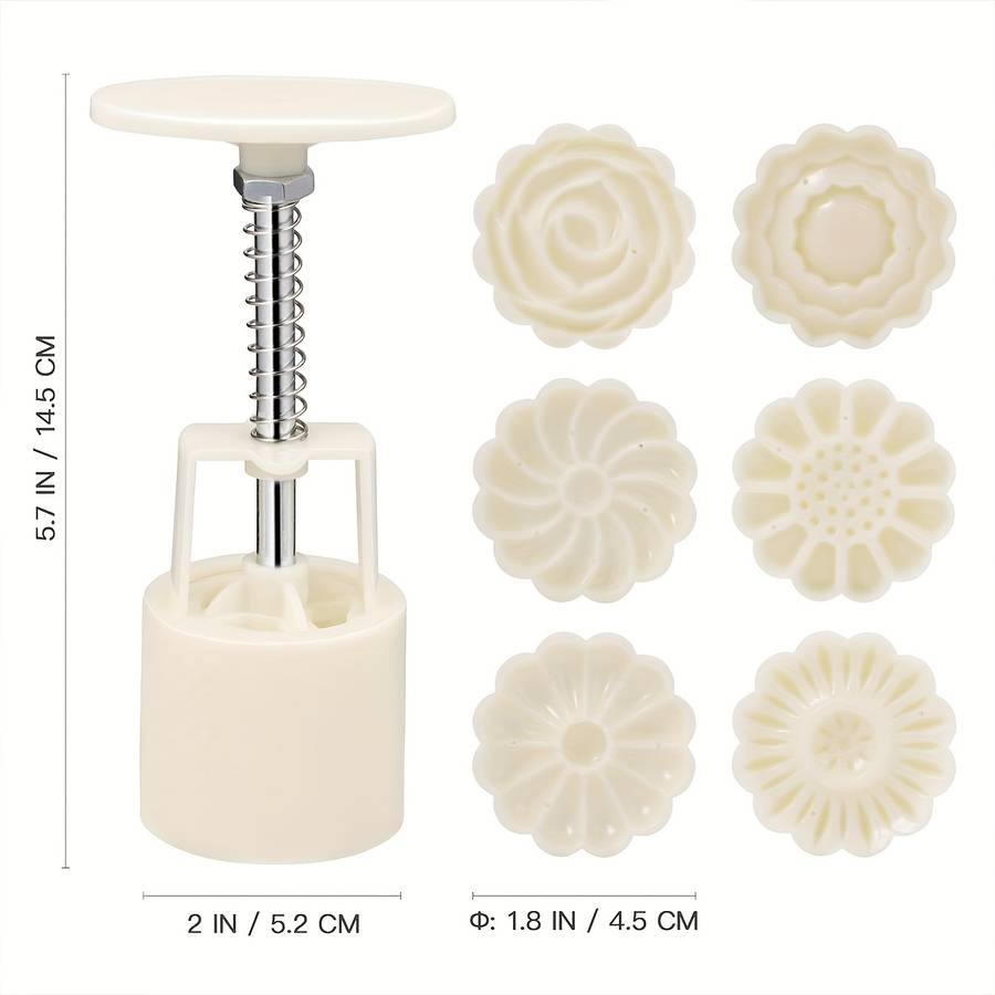 6Pcs Set Chrysanthemum And Rose Mooncake Molds