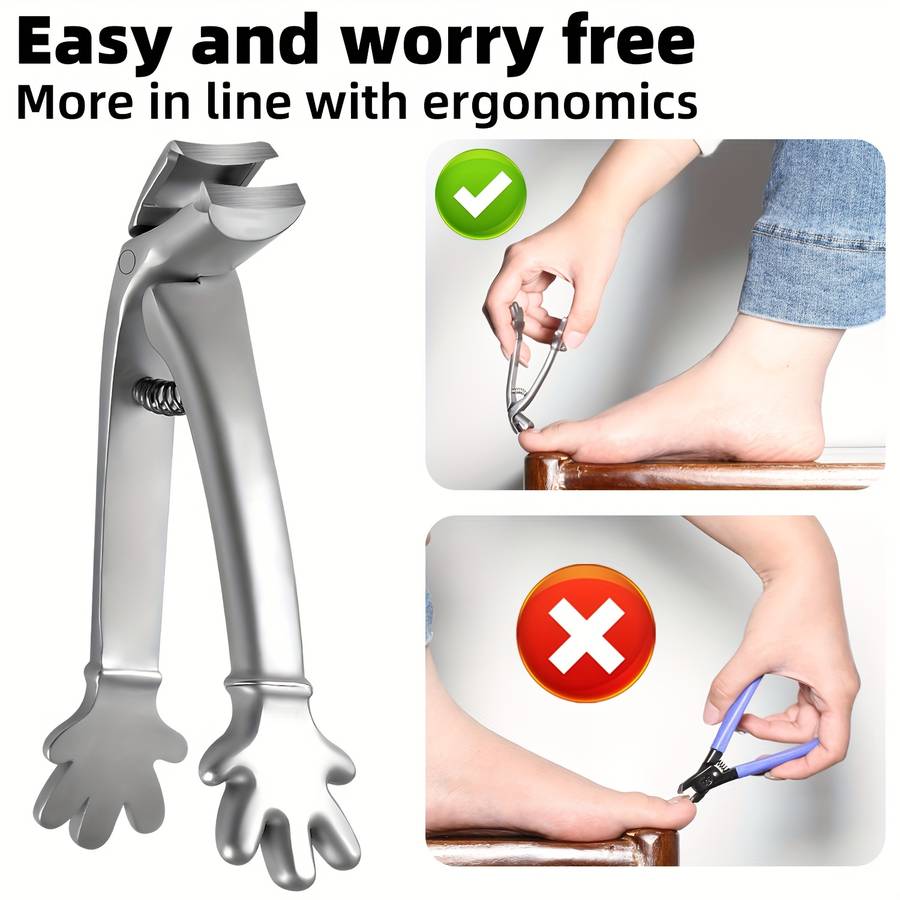 4pcs Heavy Duty Toenail Clippers Set Ergonomic Large Angled Head Nail Clippers with Catcher