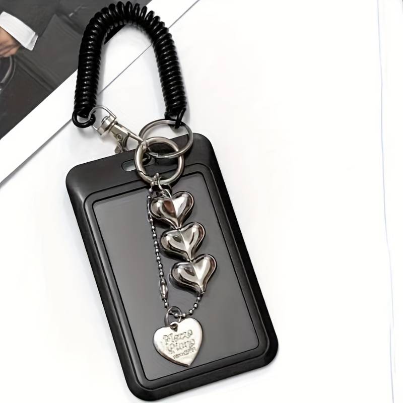 1pc 1pc Love Bus Card Holder with Keychain Office and School ID Protection Cover Protect Your Ba