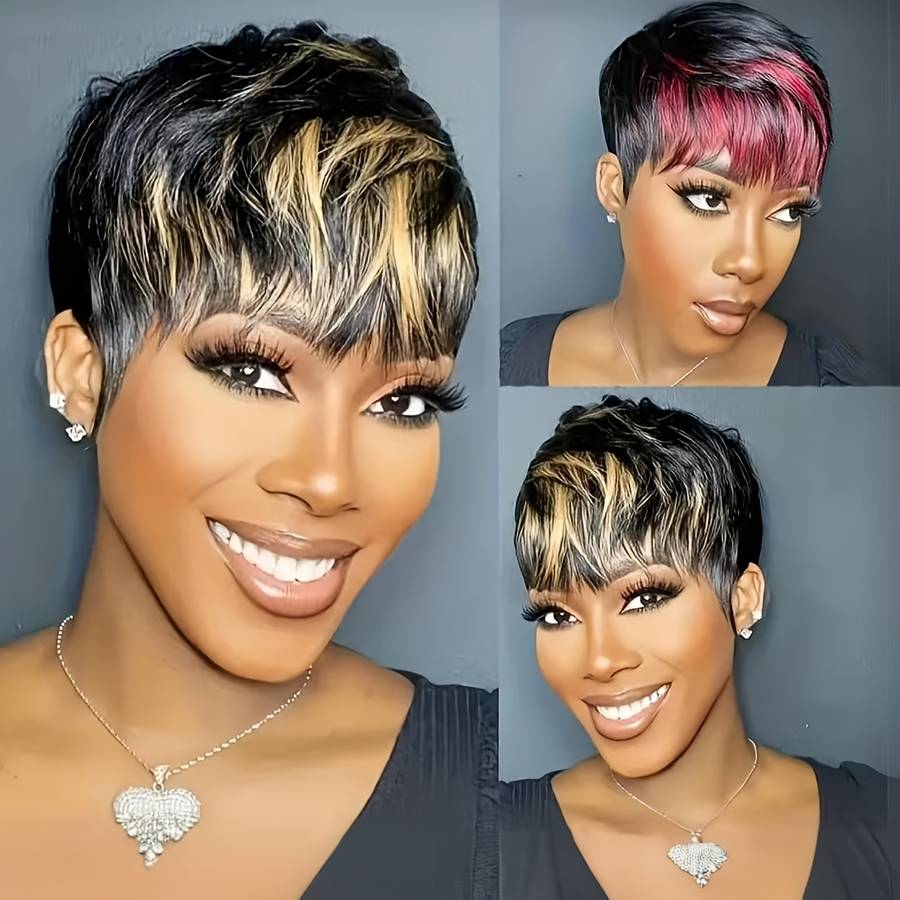 1Pc Burgundy 20.32cm Fashion Design Wig