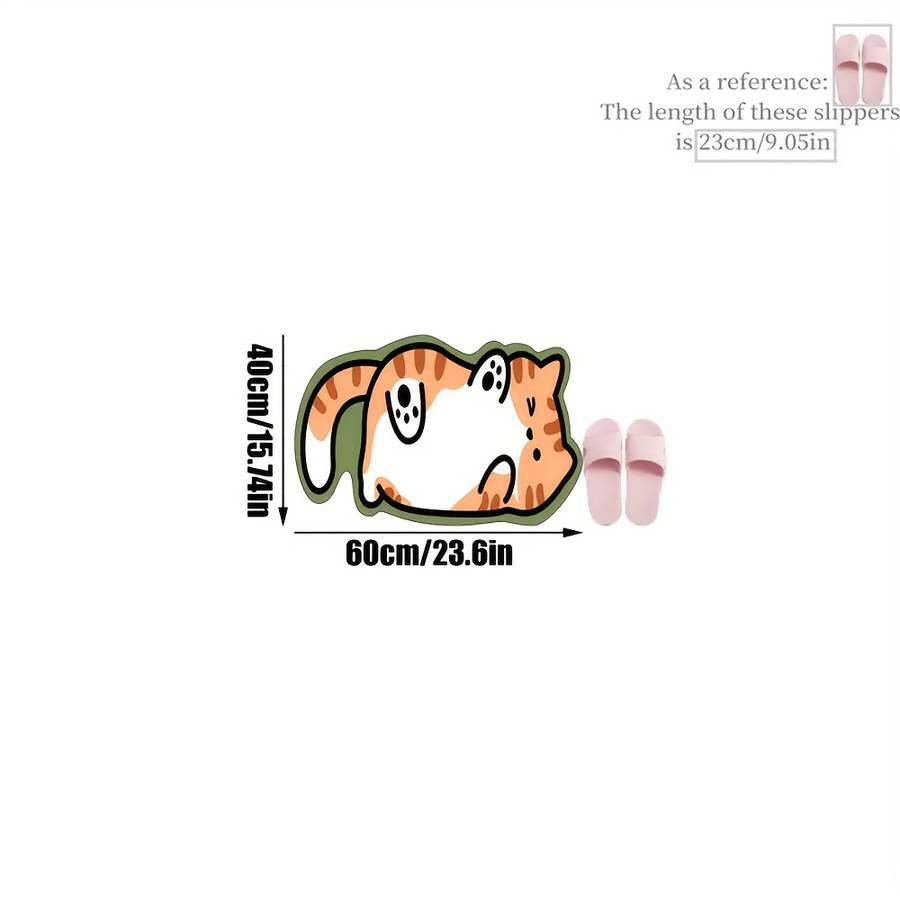 1Pc White edge Of belly cat 40x120cm 15.74x47.24inch Floor Mat