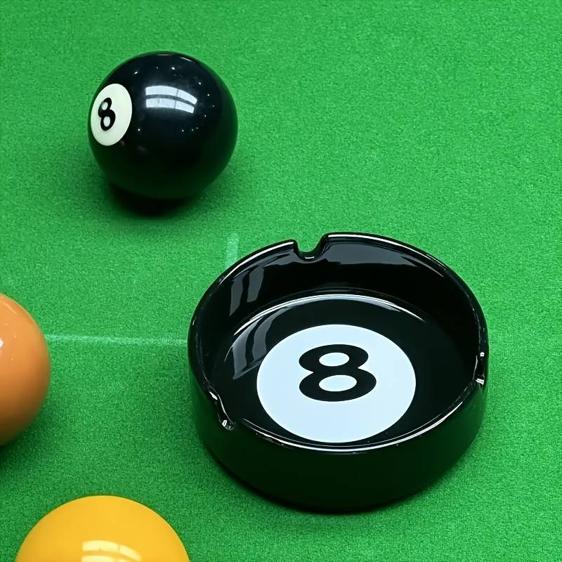 1pc Distinctive Black Ceramic Ashtray with a Creative Design Ideal for Billiard Rooms Home Bars