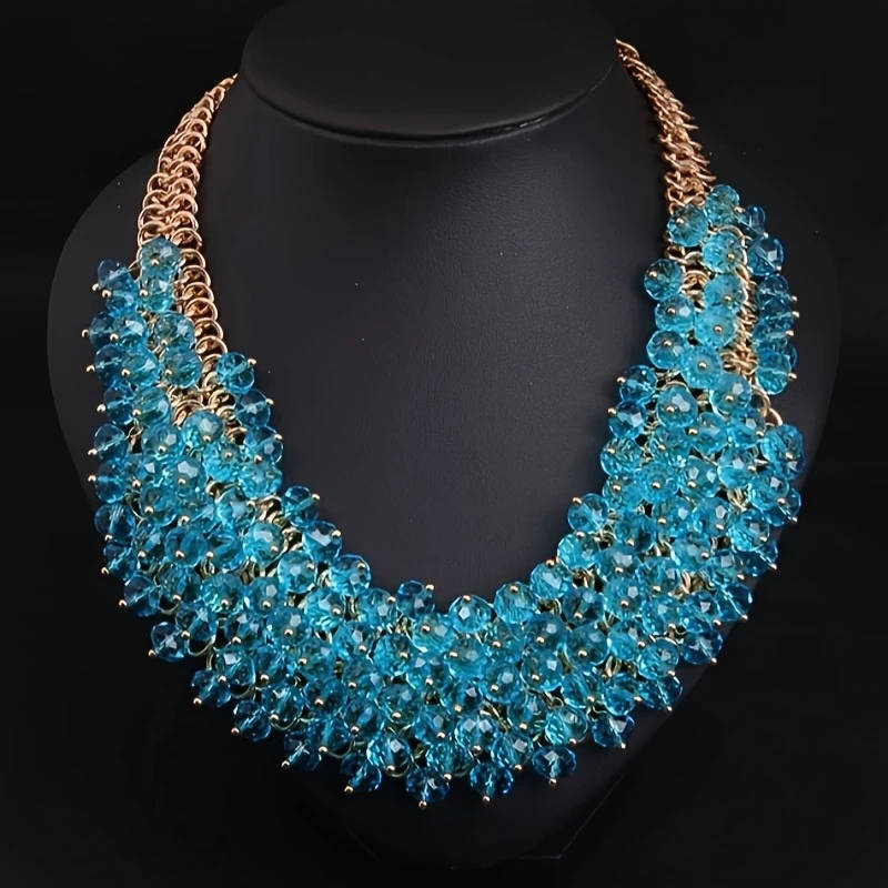 Vintage Bohemian Handmade Multi-layer Crystal Glass Necklace