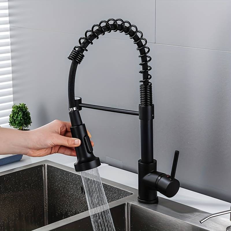 1pc TWINBELL Modern Kitchen Faucet Stainless Steel Pull-Down Spray Head Hot Cold Water Easy I
