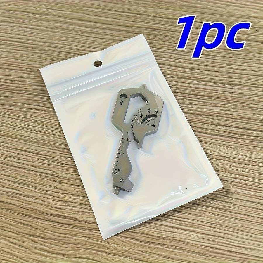 1pc Key-Shaped Multi-Tool Pocket Knife with Bottle Opener Screwdrivers Ruler Erg