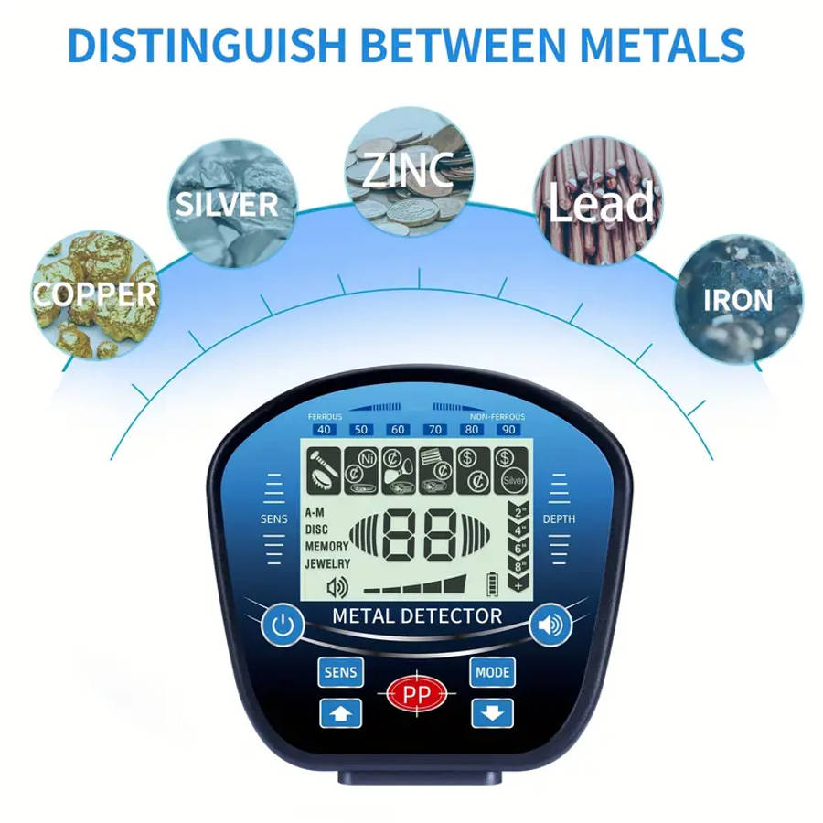 Professional 10" Coil Metal Detector with LCD Display