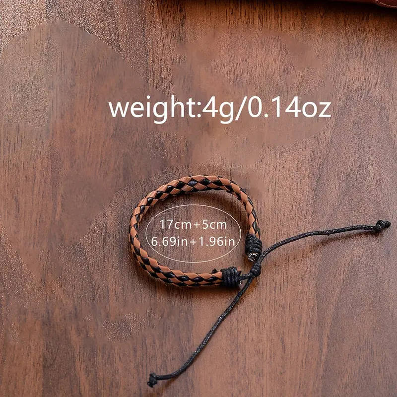 Men Watch 2pcs Set Men's Casual Quartz Wristwatch with Khaki Faux Leather Strap