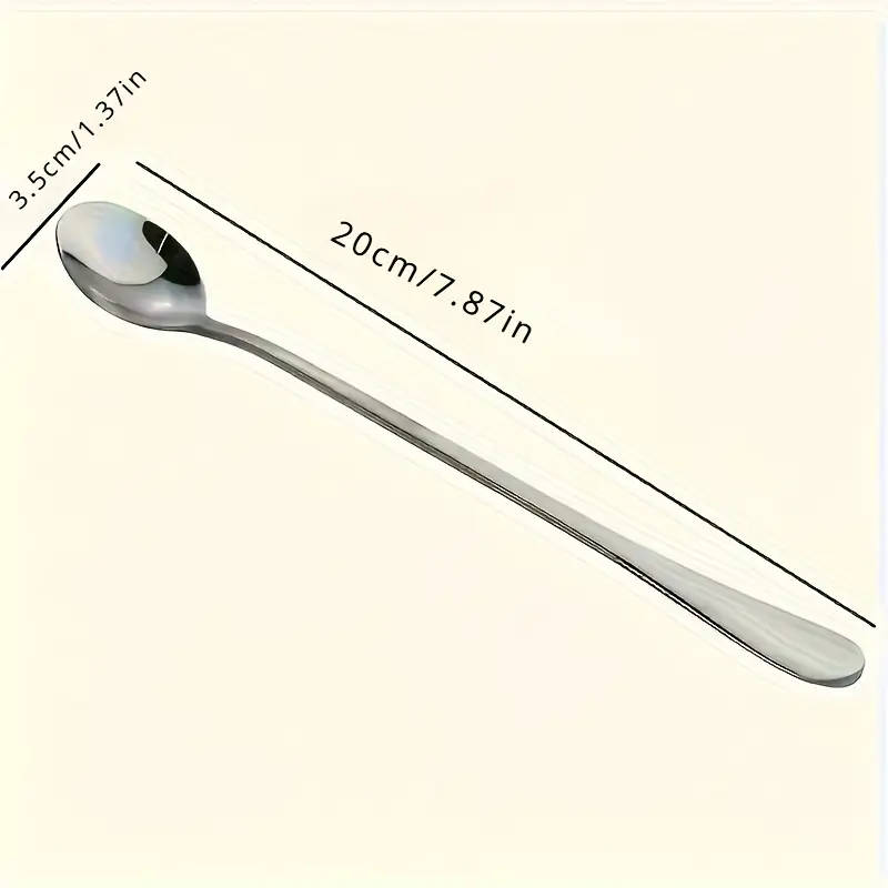 8 Piece Stainless Steel Long Handle Ice Tea Spoons