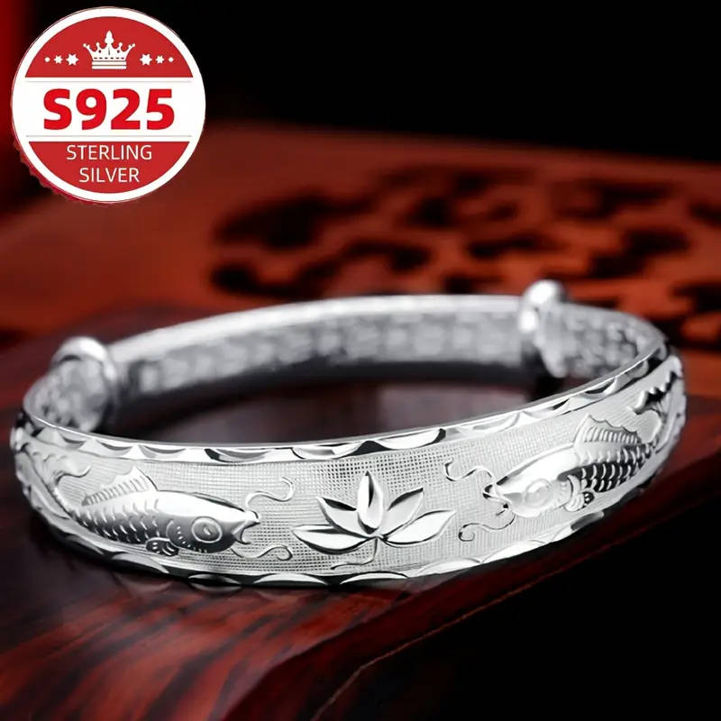925 Sterling Silver Bracelet, Lotus Bracelet