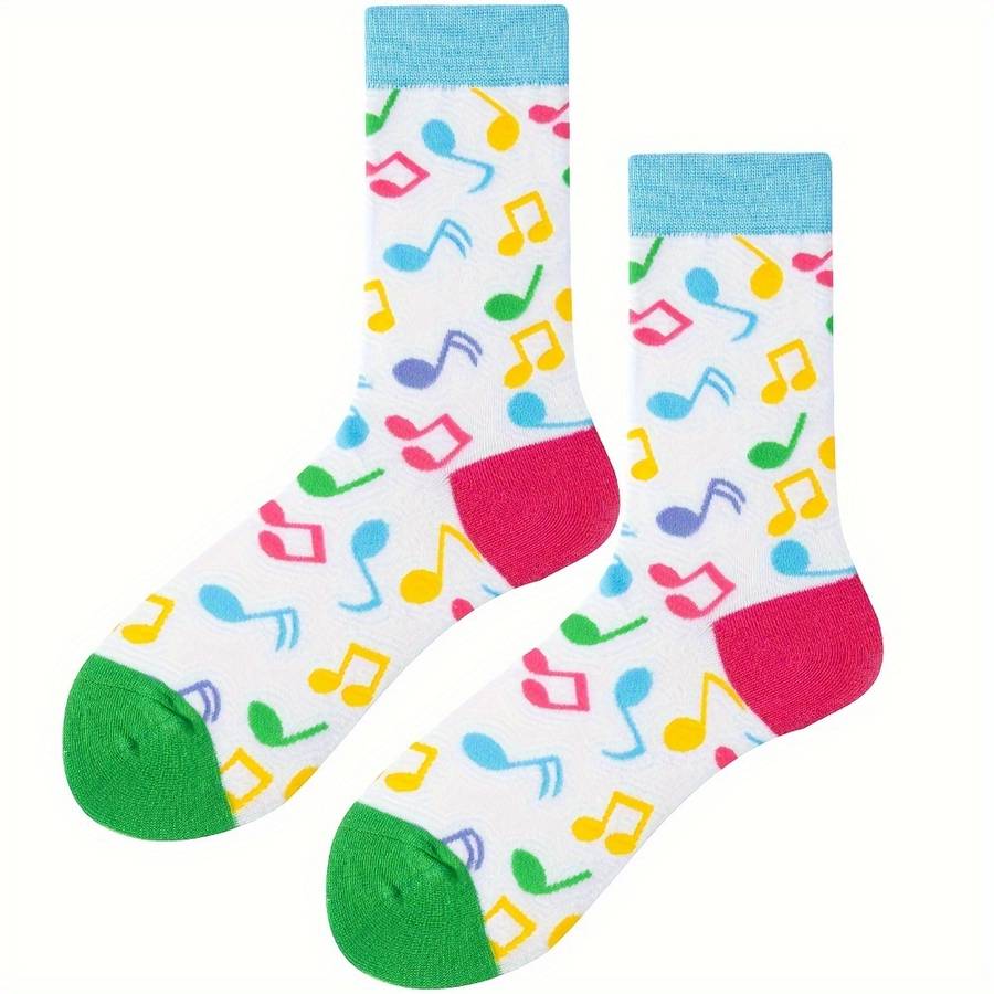 1 Pair Of Mixed Colors One Size Socks