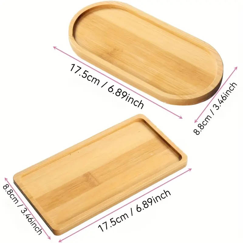 4pcs Serving Tray Bamboo Tray Storage Tray Bamboo Serving Plate Bamboo Tray Decorative Tray Bathroom