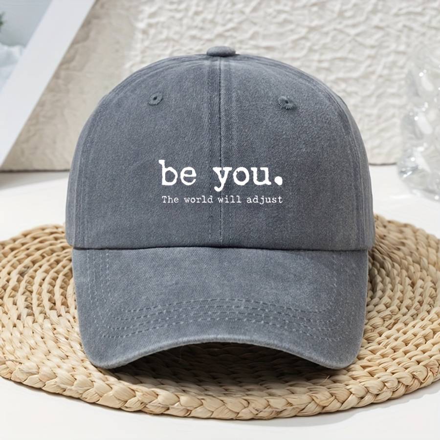 Women'S Baseball Cap Vintage Soft Top Breathable Adjustable Fitted Polyester With Be You W