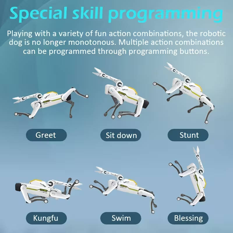 AI Smart Interactive Intelligent Dog Robot with Remote Controlled Arm