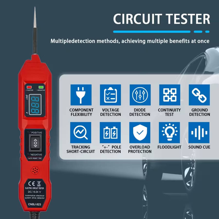 823 for Smart Car Circuit Tester with LED Voltage Display