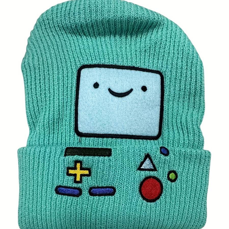 1pc Cartoon Gaming Console Knit Beanie Polyester Stripe Crafted Inelastic Packable Hand Washabl