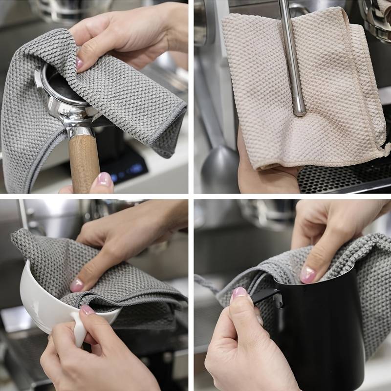 4pcs Ultra-Soft Microfiber Kitchen Towels High-Absorbency Double-Sided Waffle Texture Easy-