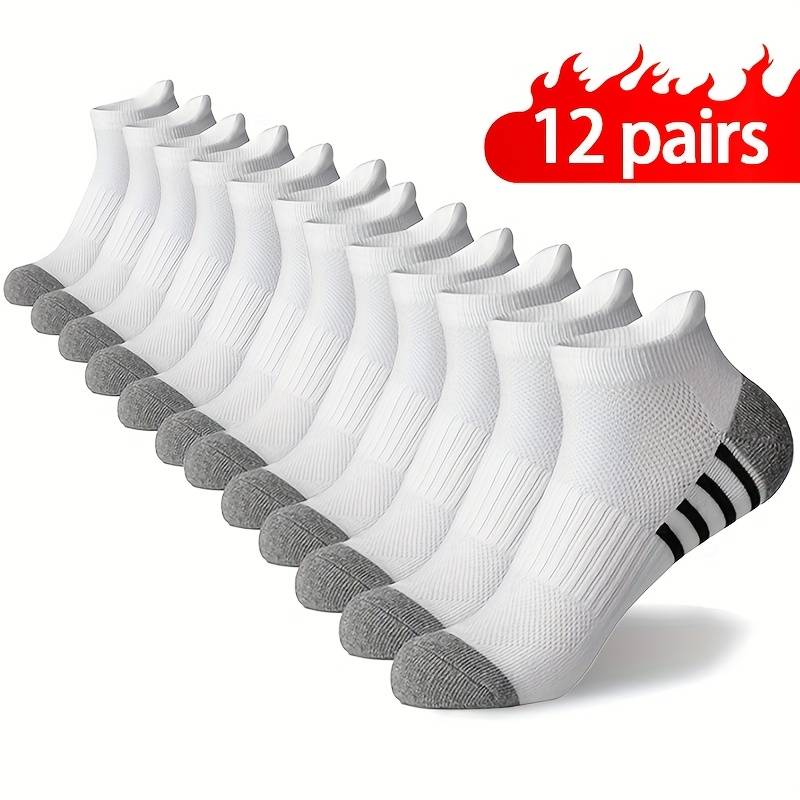 12 Pairs Black And Gray One Size High Elastic Socks