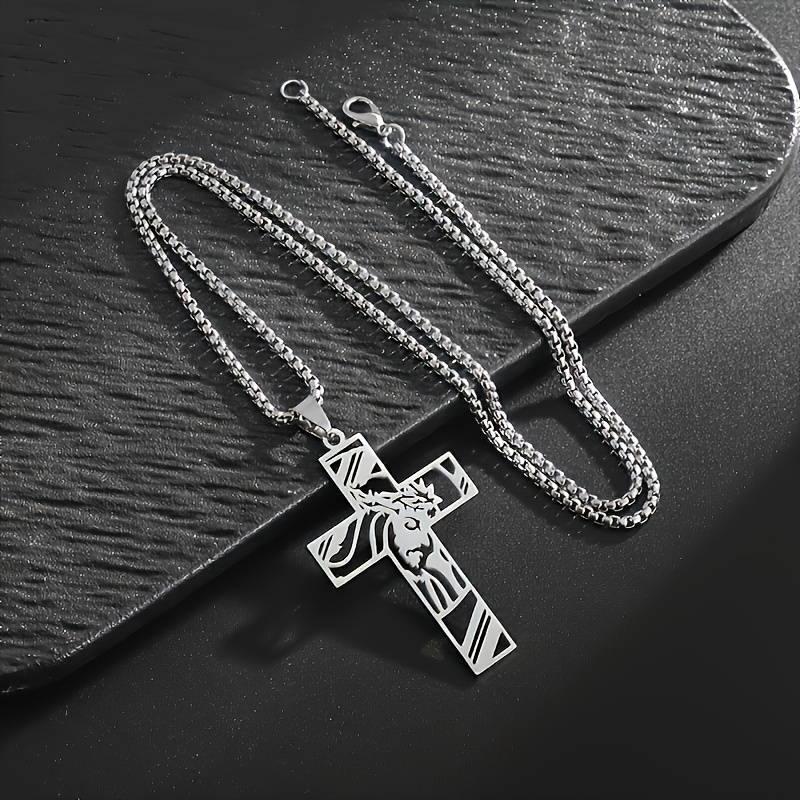 1 Piece Silvery Jesus Theme Pendant
