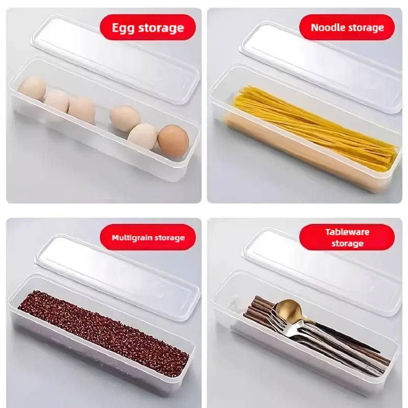 8-Piece Food Grade Rectangular Storage Containers with Lids