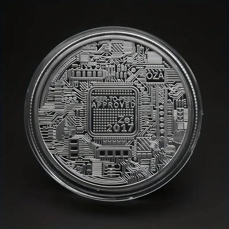 Bitcoin coin with capsule 40mm wide