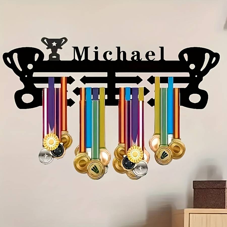 A Custom Vintage Metal Medal Rack DIY Hooks for Displaying Medals on The Wall Decorative Hooks for