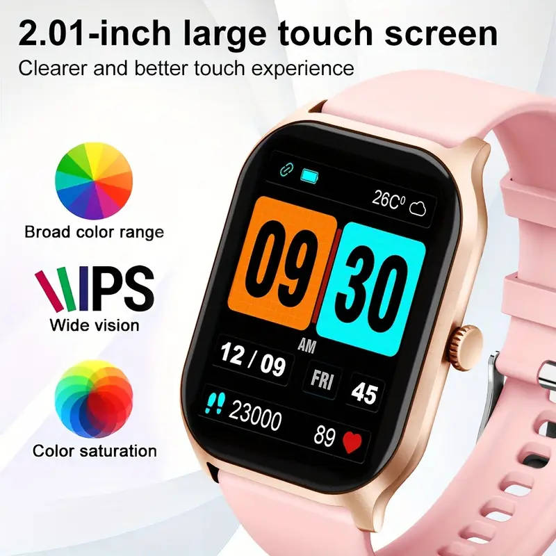 2 01 inch     watch for women men wireless calling       fitness watch with     sports   details 1