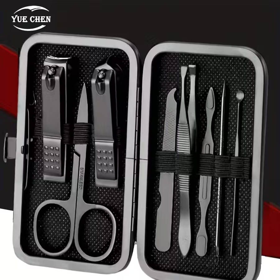 Black Nail Clipper Set - Stainless Steel