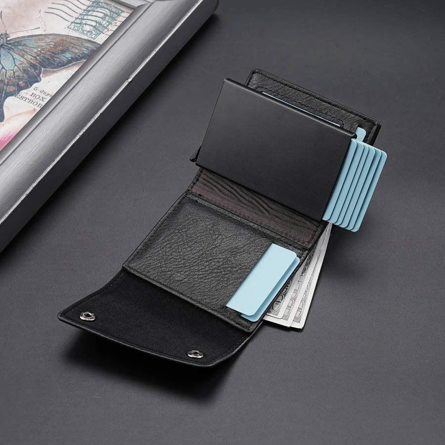 New Double Buckle Short Credit Card Holder