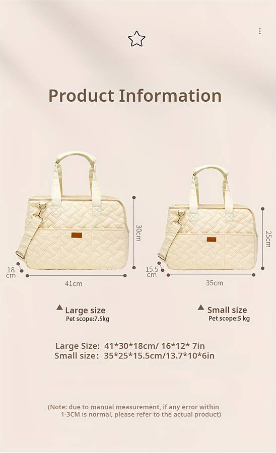 1pc greysize Small Pet Bag