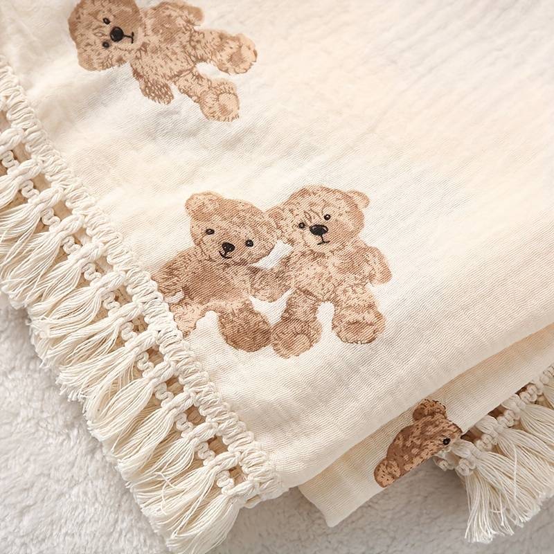 1ps Blanket Color Light Yellow Twin Bears