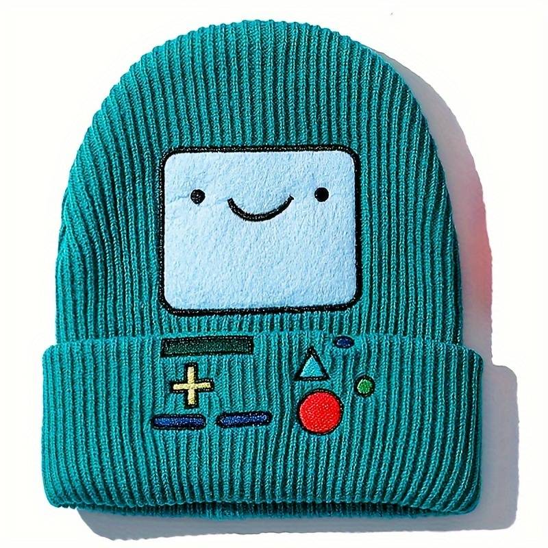 1pc Robot Adventure Treasure Embroidered Beanie Unisex Brimless Knitted Hat Casual Warm Cold Ha