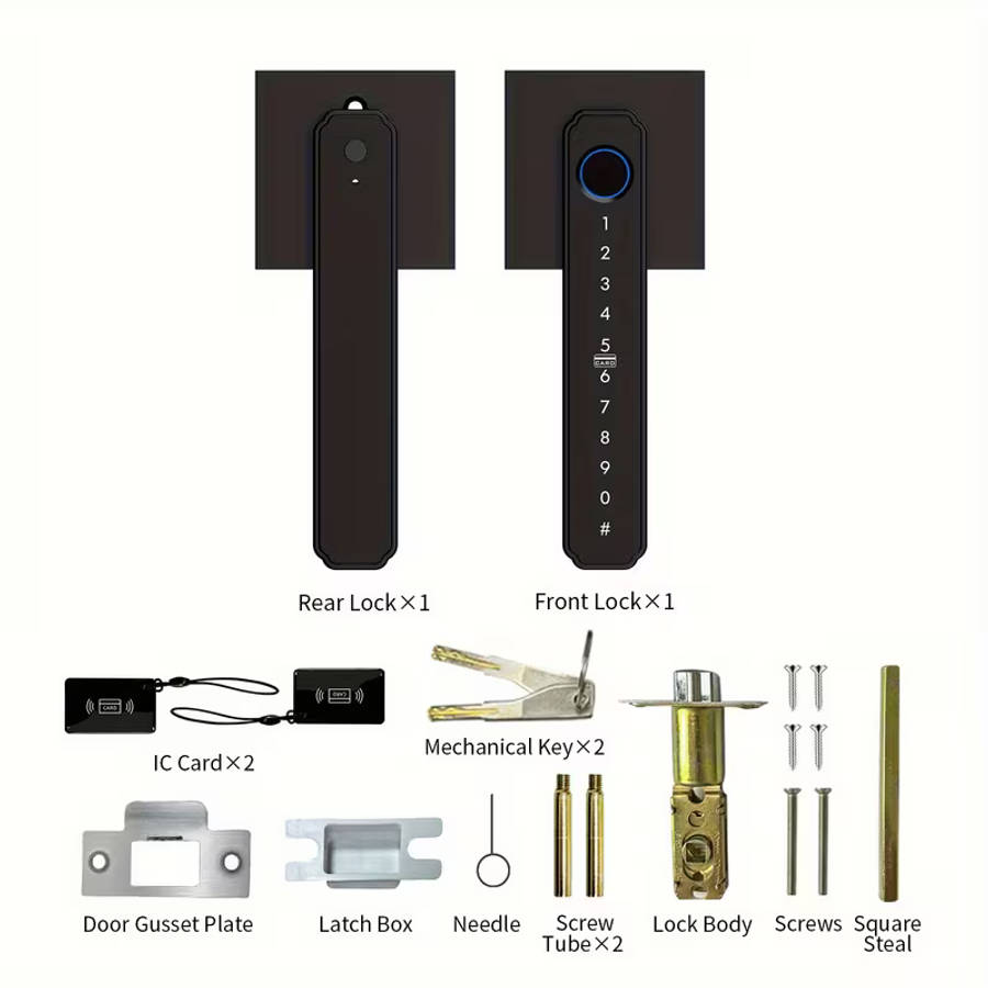 1 Set Fingerprint Password Smart Door Lock