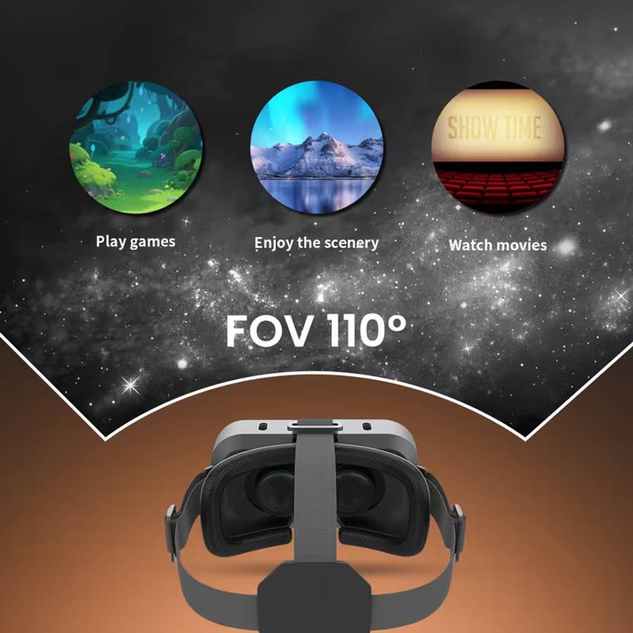 VR SHINECON Next-Gen 3D Virtual Reality Headset - Universal Smartphone VR Glasses