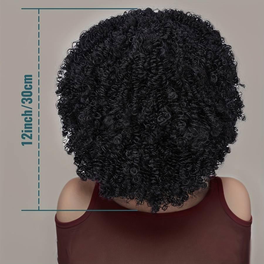 1Pc Black Highlight Wine Red 30.48cm Fashion Design Wig